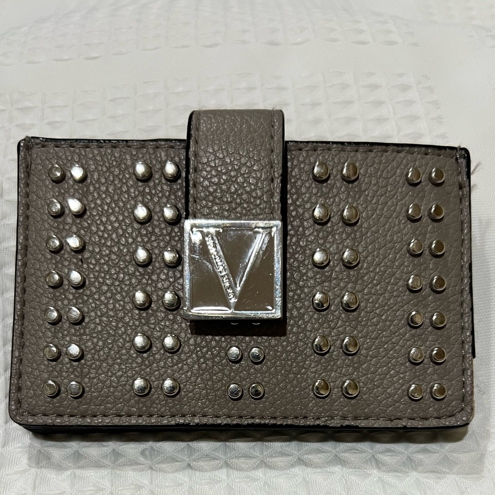 Studded Gray Card Holder